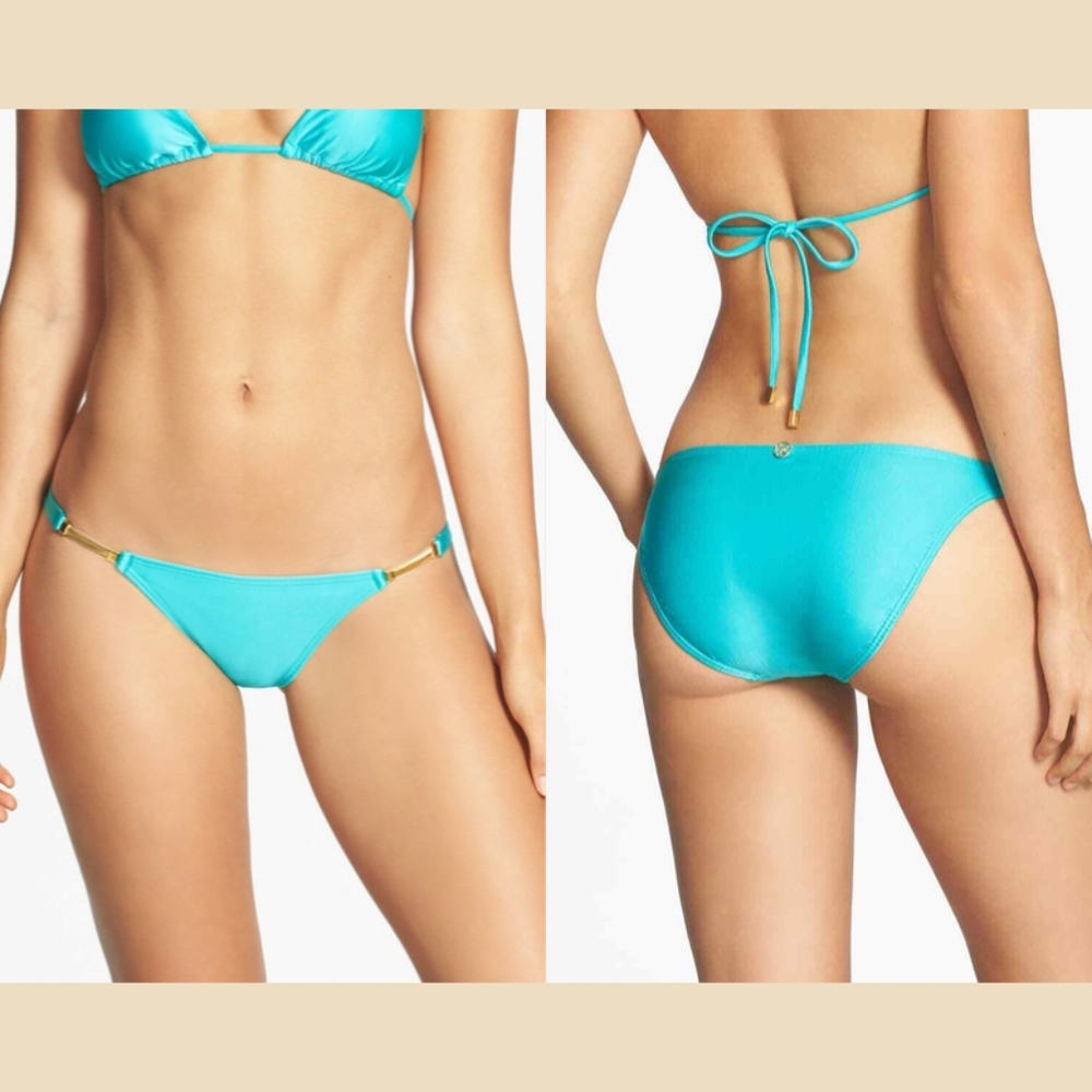 NWT ViX Pera Bikini Swim Bottom in‎ Aqua Blue/Green [SZ XS ]